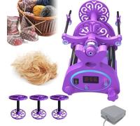 CFDZCP Filatore Elettrico for Filato con Pedale E 3 Bobine, velocità Regolabile in Continuo, avanti E Indietro, capacità di 8 Once for La Tessitura del Filato(Purple3)