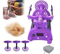 CFDZCP Filatore Elettrico for Filato con Pedale E 3 Bobine, velocità Regolabile in Continuo, avanti E Indietro, capacità di 8 Once for La Tessitura del Filato(Purple2)