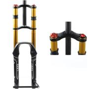 CFDZCP Forcelle per Bicicletta 26 27.5 29 Pollici MTB Downhill Forcella Ammortizzata da Viaggio 130mm Forcella for Mountain Bike, Forcella Anteriore Diritta(Gold,26'')