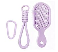 CFEWV 1 Pezzi Mini Spazzola Capelli, Charm Della Spazzola Natural Fiber, Favus A Telaio Cavo, Include Catena Per Appenderla A Borsa, Zaino O Pantaloni, Adatto A Tutti I Tipi Di Capelli (Viola)