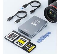 CFexpress - Lettore di schede B/XQD/SD, USB 3.2 (Gen 2) 10Gbps CF Express con cavo USBC a USBC-A/C, CFexpress tipo B lettore di schede per Windows/Mac/Android/Linux