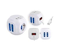 Cfg Multipresa cubo 5 posizioni bipasso schuko USB e interruttore da sovraccaric