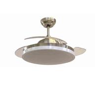 Cfg Ventilatore Soffitto Motore DC, INVISIBLE, Pale Scomparsa, Luce Led 3000 Lumen, 50W, Lampada Led, 5 Velocità, Diametro 105 cm, Telecomando, EV086