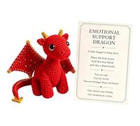 CFGTEKMB Amico di Peluche Tascabile Drago per Supporto Emotivo Sollievo dall'Ansia Calma Conforto Incoraggiamento Regalo per Amici Studenti Esami Stress Piccolo,Rosso