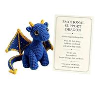 CFGTEKMB Amico di Peluche Tascabile Drago per Supporto Emotivo Sollievo dall'Ansia Calma Conforto Incoraggiamento Regalo per Amici Studenti Esami Stress Piccolo,Blu