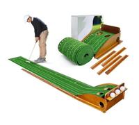 CFGTEKMB Tappetino da Golf Portatile per Putting con Ritorno Automatico della Palla, Putting Green da Interno ed Esterno per Casa, Ufficio, Giardino, Aiuto per l'Allenamento, Regalo per Golfisti