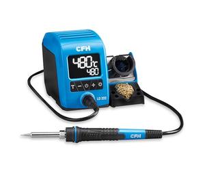 CFH Stazione di saldatura professionale digitale 40 W LD 222 - Display LCD, temperatura regolabile 150-480 °C, riscaldamento rapido, supporto per saldatore per mancini/destrorsi, punta di saldatura