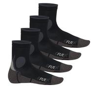CFLEX Calzini da corsa funzionali da donna e da uomo (4 paia) Calzini da running, nero/grigio, 43-46