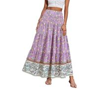 CFLONGE Maxi gonne estive per le donne 2025 moda boho gonna lunga alla moda floreale a vita alta una linea gonna da spiaggia abito da vacanza
