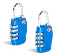 CFMOUR TSA - Confezione da 2 lucchetti per valigie, 1, 2, 3, 4, 5, 6 pezzi, con combinazione di sicurezza a 4 cifre, per valigie, valigie, valigie, bagagli, borse, colore: blu