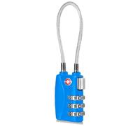 CFMOUR TSA Locks - Confezione da 1, 2, 3, 4, 5, 6 lucchetti di sicurezza a combinazione con cavo a 3 cifre, per valigie, valigie, bagagli, borse, codice di sicurezza, colore: blu (confezione da 1)
