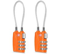 CFMOUR TSA Locks - Confezione da 1, 2, 3, 4, 5, 6 lucchetti di sicurezza con combinazione a 3 cifre, per valigie, valigie, bagagli, borse, codice di serratura, colore arancione (confezione da 2)
