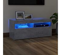 CFODOJ Casa & Giardino,Mobile-Mobile TV con Luci LED Grigio Cemento 90x35x40 cm