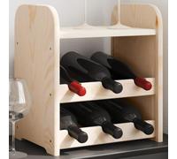 CFODOJ Casa & Giardino Mobili - Portabottiglie con ripiano superiore, 33 x 25 x 37 cm, in legno massello di pino
