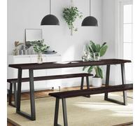 CFODOJ Casa & Giardino, Mobili-Tavolo Piano Marrone Scuro 200x60x(2-6) cm Legno massello trattato Live Edge
