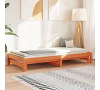 CFODOJ Home & Garden Furniture-Lettino con Letto estraibile senza materasso Cera Marrone 90x200 cm