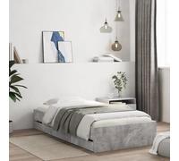 CFODOJ Letti & Accessori, Letti & Telaio letto Casa-Casa-Letto con Cassetti Senza Materasso Grigio Cemento 90x200 cm