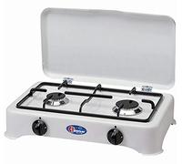 FORNELLO PARKER 2 FUOCHI CON BRUCIATORI IN LEGA PYRAL N2 GRIGLIA NERA GAS METANO