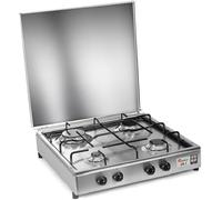 CFParker Fornello 4 fuochi a gas Metano Valvola di Sicurezza Acciaio Inox made in italy uso interno mod. 542ACCGPSm