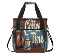 cfpolar Blue Coffee Time - Borsa portaoggetti per macchina da caffè, impermeabile, da viaggio, compatibile con K-Mini o K-Mini Plus, adatta per altri accessori, con tasche