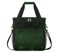 cfpolar Borsa da trasporto per macchina da caffè, borsa da viaggio compatibile con K-Mini e K-Mini Plus, custodia portatile per caffè monodose per capsule K-Cup, ragnatela verde Halloween
