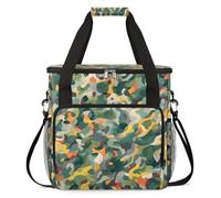 cfpolar Borsa da trasporto per macchina da caffè, borsa da viaggio compatibile con K-Mini e K-Mini Plus, custodia portatile per caffè monodose per capsule K-Cup, verde mimetico colorato, Colorato