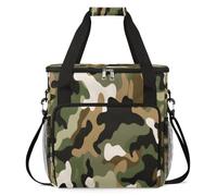cfpolar Borsa da trasporto per macchina da caffè, borsa da viaggio compatibile con K-Mini e K-Mini Plus, custodia portatile per caffè monodose per capsule K-Cup, motivo mimetico verde nero