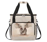 cfpolar Borsa da trasporto per macchina da caffè, borsa da viaggio compatibile con K-Mini e K-Mini Plus, custodia portatile per caffè monodose per capsule K-Cup, simpatico elefante dei cartoni animati
