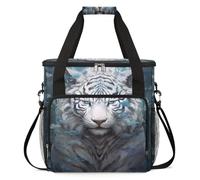 cfpolar Borsa da trasporto per macchina da caffè, borsa da viaggio compatibile con K-Mini e K-Mini Plus, custodia portatile per caffè monodose per capsule K-Cup, tigre bianca astratta