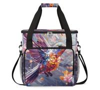 cfpolar Borsa da trasporto per macchina da caffè, borsa da viaggio compatibile con K-Mini e K-Mini Plus, custodia portatile per caffè monodose per capsule K-Cup, fiori colorati di colibrì, Fiori