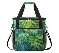 cfpolar Borsa da trasporto per macchina da caffè, borsa da viaggio compatibile con K-Mini e K-Mini Plus, custodia portatile per caffè monodose per capsule K-Cup, foglie di palma verde tropicale