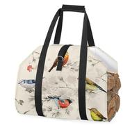 cfpolar Borsa invernale per legna da ardere con manico, grande capacità, borsa per il trasporto della legna da ardere, borsa per il trasporto di legna da ardere, per camino, campeggio, barbecue