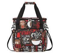 cfpolar Borsa per il trasporto della macchina da caffè, borsa da viaggio compatibile con K-Mini e K-Mini Plus, custodia portatile per caffè monodose per cialde K-Cup, colore rosso inizio giorno con