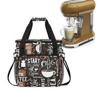 cfpolar Inizia la giornata con The Of Coffee Maker Borsa per il trasporto, borsa da viaggio impermeabile per caffè, borsa portatile per macchina da caffè con tracolla per macchina da caffè singola