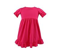 cfpqv Abito da bambina a maniche corte, girocollo, vita alta, otto colori, da 1 a 6 pois rossi, rosa intenso, 18 mesi