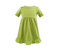 cfpqv Abito da bambina a maniche corte, girocollo, vita alta, otto colori, da 1 a 6 pois rossi, verde, 18 mesi