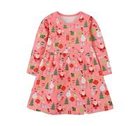 cfpqv Bambino Bambino Ragazza Vestiti di Natale Manica Lunga Santa Renna A Strisce Vestito Principessa Volant Vestito Portafoglio Con Catena, a, 6-7 Anni