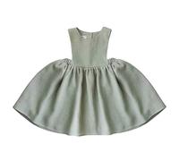 cfpqv Bambino ragazza cotone senza maniche abito solido verde chiaro usura quotidiana e scuola calendario dell'Avvento storie adolescente, verde, 18-24 Monate