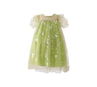 cfpqv Bambino Ragazza Volare Maniche Stella Luna Paillette Vestito Da Principessa Danza Custome Volant Abiti Vestiti Catena Pantaloni Donna, verde, 6-7 Jahre