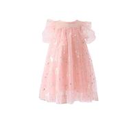 cfpqv Bambino Ragazza Volare Maniche Stella Luna Paillette Vestito Da Principessa Danza Custome Volant Abiti Vestiti Catena Pantaloni Donna, Colore: rosa., 4-5 Jahre