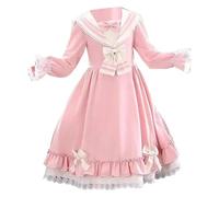 cfpqv Children Kids Toddler Girls Long Ruffled Sleeve Bowknot Lolita Skirt Dress Outfit Clothes Gonne Inverno Ragazza, Colore: rosso, 120