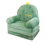 cfpqv Divano pieghevole in peluche per bambini, 2 in 1, divano pieghevole per bambini, carino e pigro, pieghevole, per soggiorno, camera da letto, senza cuscino di riempimento (verde, taglia unica)
