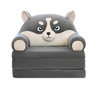 cfpqv Divano pieghevole in peluche per bambini, 2 in 1, divano pieghevole per bambini, carino e pigro, pieghevole, per soggiorno, camera da letto, senza cuscino (grigio scuro, taglia unica)