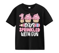 cfpqv Girls and Boys Casual Short Sleeved 100 Days of School Opening 100 Day Anniversary Personality Loose Short Sleeved NEN Hoodie, Nero , 8-9 Jahre