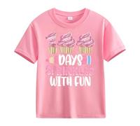 cfpqv Girls and Boys Casual Short Sleeved 100 Days of School Opening 100 Day Anniversary Personality Loose Short Sleeved NEN Hoodie, Colore: rosa., 3-4 Jahre