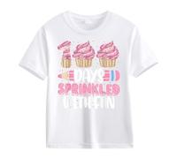 cfpqv Girls and Boys Casual Short Sleeved 100 Days of School Opening 100 Day Anniversary Personality Loose Short Sleeved NEN Hoodie, bianco, 10-11Years