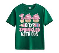 cfpqv Girls and Boys Casual Short Sleeved 100 Days of School Opening 100 Day Anniversary Personality Loose Short Sleeved NEN Hoodie, verde, 4-5 Jahre