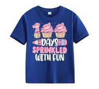 cfpqv Girls and Boys Casual Short Sleeved 100 Days of School Opening 100 Day Anniversary Personality Loose Short Sleeved NEN Hoodie, Blu, 8-9 Jahre