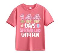 cfpqv Girls and Boys Casual Short Sleeved 100 Days of School Opening 100 Day Anniversary Personality Loose Short Sleeved NEN Hoodie, rosa intenso, 12-13 Jahre