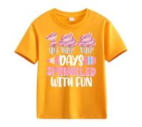 cfpqv Girls and Boys Casual Short Sleeved 100 Days of School Opening 100 Day Anniversary Personality Loose Short Sleeved NEN Hoodie, giallo., 12-13 Jahre